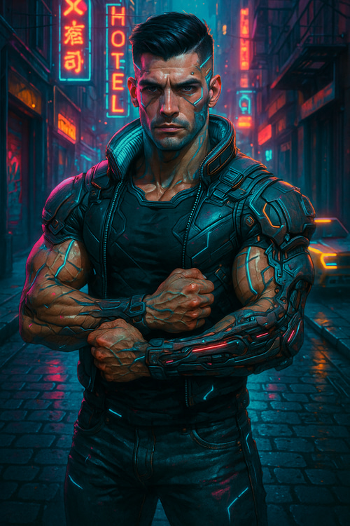 Cyberpunk photo style preview